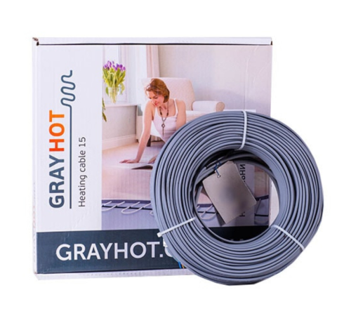 Тепла підлога гріючий кабель Gray-Hot (15 вт/ м.пог)
