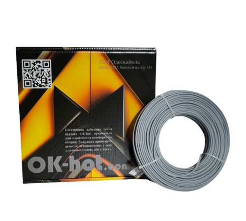 Тепла підлога гріючий кабель Ok-Hot (17 вт/ м.пог)